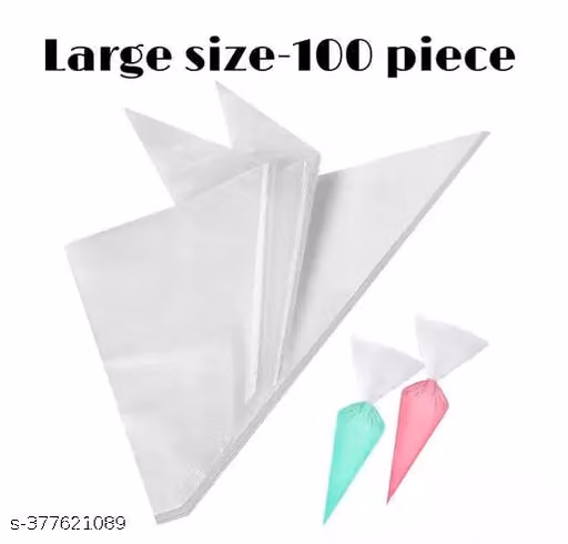 100 Pcs Transparent Plastic Icing Piping Bags for Cake Decoration
