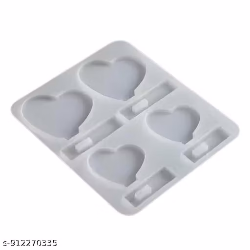 4 Cavity Large Heart Resin Mould with Stand Base for DIY Photo Frames and Home Decor