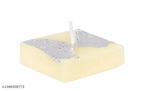Pack of 4 Handcrafted Fragranced Soy Wax Kaju Katli Candles with Silver Foil