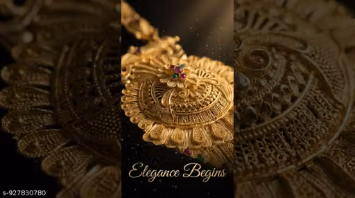 Traditional Gold-Plated Temple Necklace Set with Kundan Stones and Matching Earrings for Women