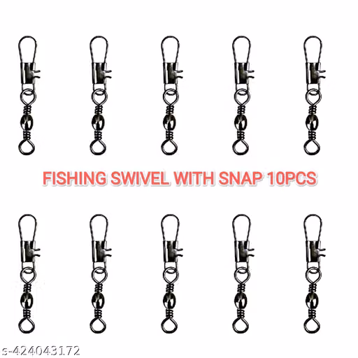 Fishing Swivel with Snap Clips – Heavy-Duty Fishing Swivels, Pack of 10