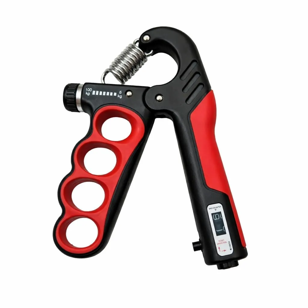 FITROX PRO Adjustable Hand Grip Strengthener with Counter – Red Forearm & Finger Exerciser, 10–60 kg