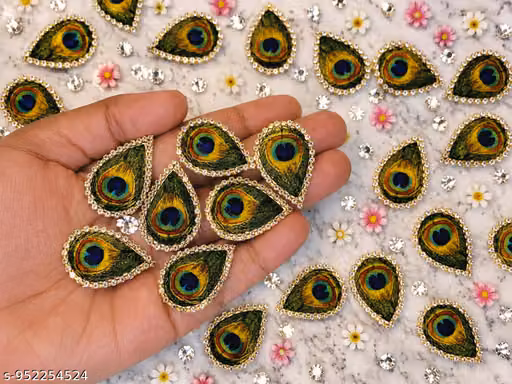 Pack of 20 Teardrop Stone Border Decorative Patches for Poshak, Boutique & DIY Crafts