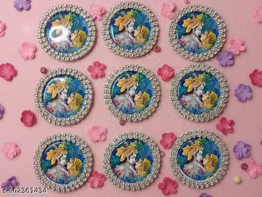 Pack of 20 Radha Krishna Embroidery Applique Patches – 1.25 Inch Sew-On Decorative Motifs