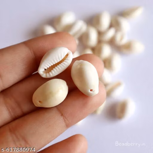 Pack of 50 Natural White Cowrie Shells – 20mm Kaudi for Jewellery Making, Bangles & DIY Crafts