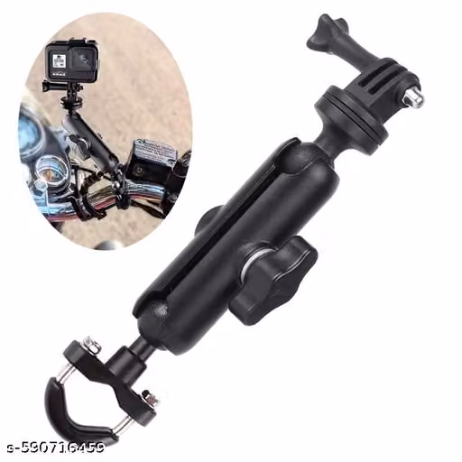 Universal Action Camera Handlebar Mount – Aluminum Alloy Double Ball Head with 360° Rotation & 1/4-Inch Screw