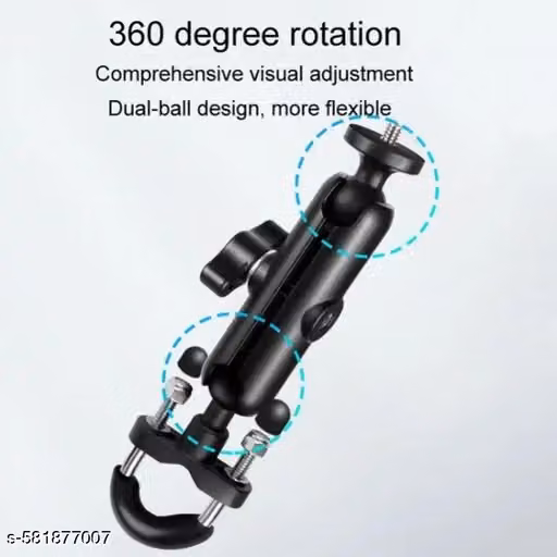 Universal Motorcycle Bike Camera Mount – 360° Rotating Aluminum Alloy Handlebar Holder, Pack of 1