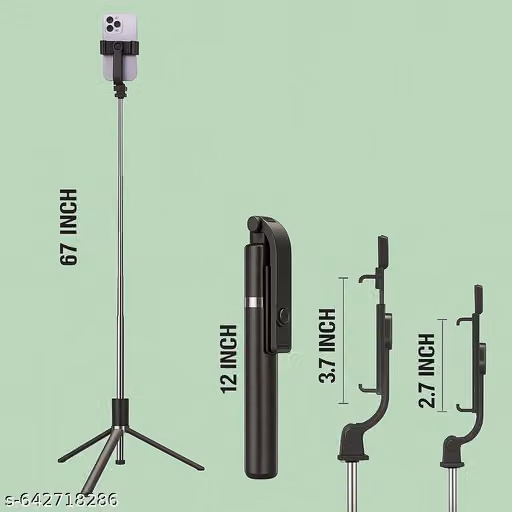 Universal Mobile Selfie Stick Tripod with Wireless Bluetooth Remote