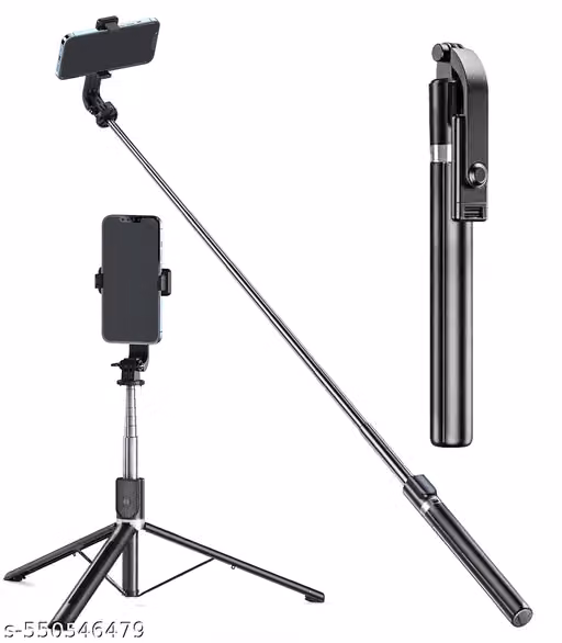 172cm Long Selfie Stick Tripod with Wireless Bluetooth Remote – Adjustable 5ft 8in Mobile Stand for Vlogging & Reels