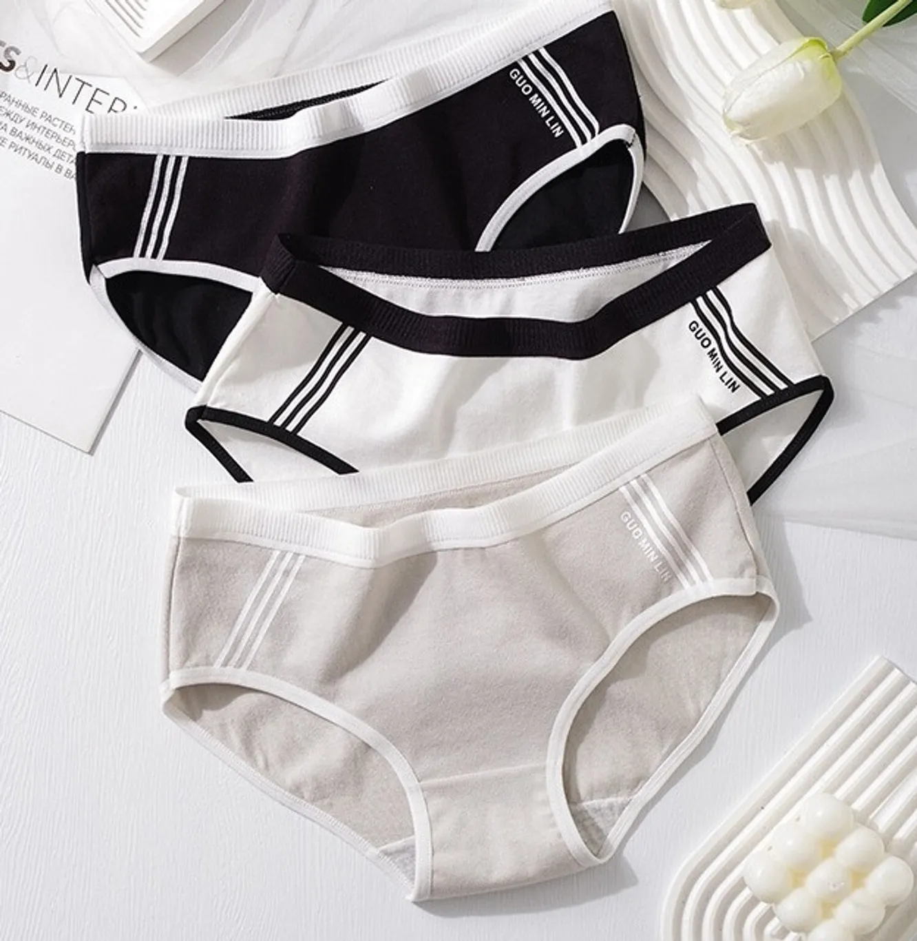 Pack of 3 Women’s Mid-Rise Striped Hipster Panties – Multicolor