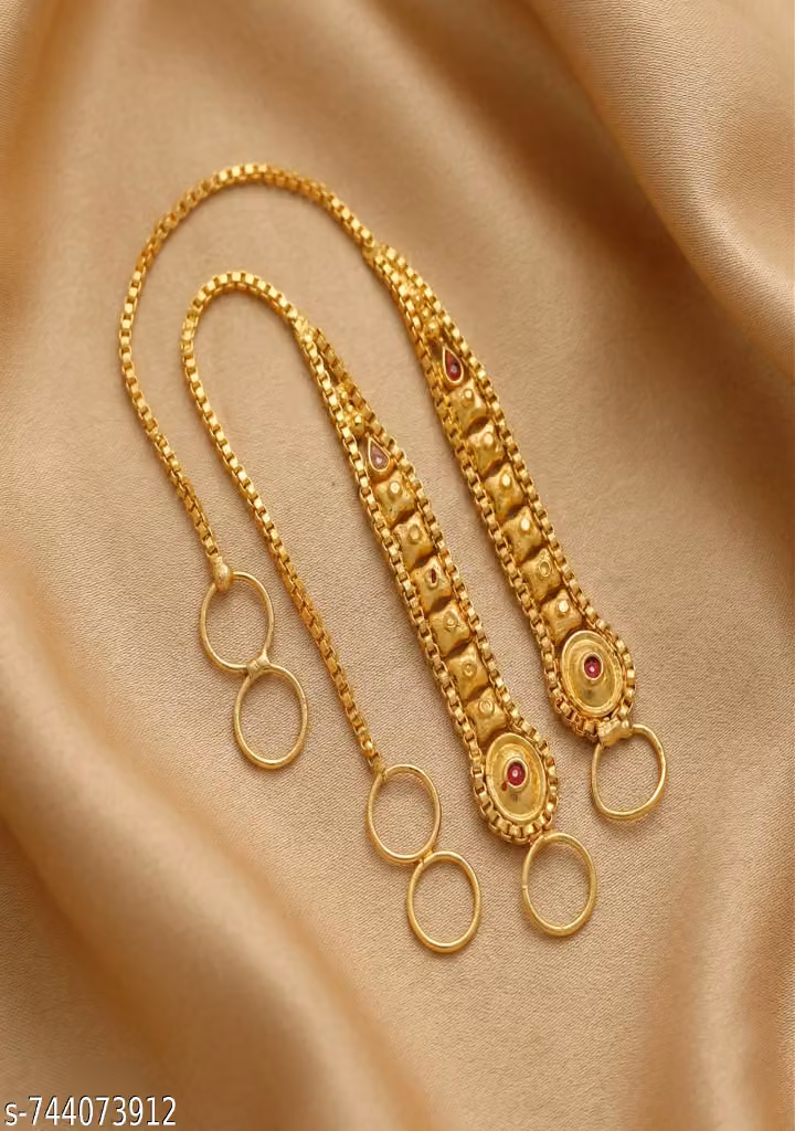 Gold Plated Adjustable Kan Chain Ear Support for Women & Girls