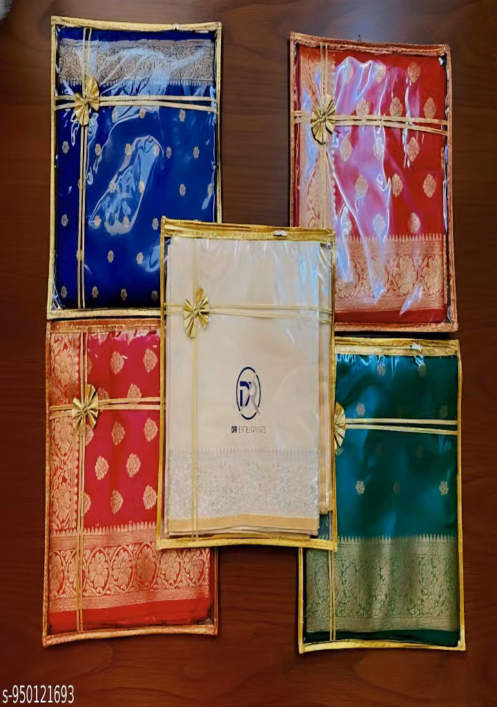 Saree Covers – Pack of 10 Premium Printed Non-Woven Storage Bags with Clear PVC Window