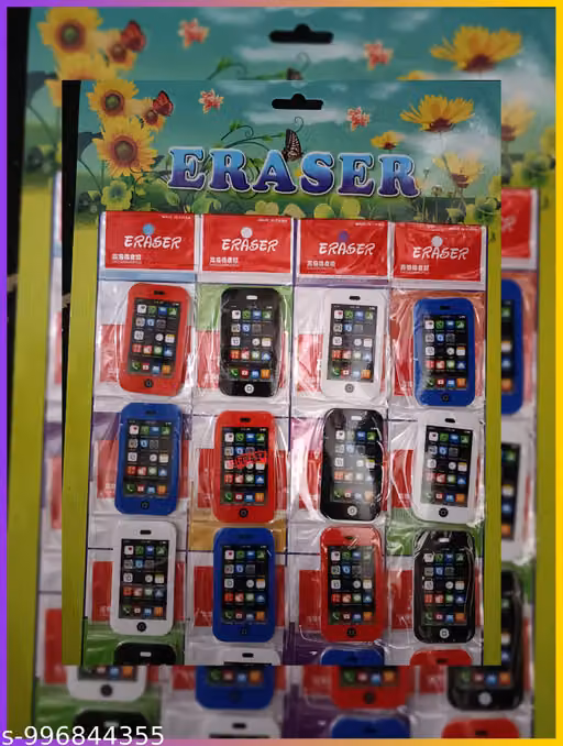 Mobile Design Eraser Set for Kids – Pack of 12 Pieces