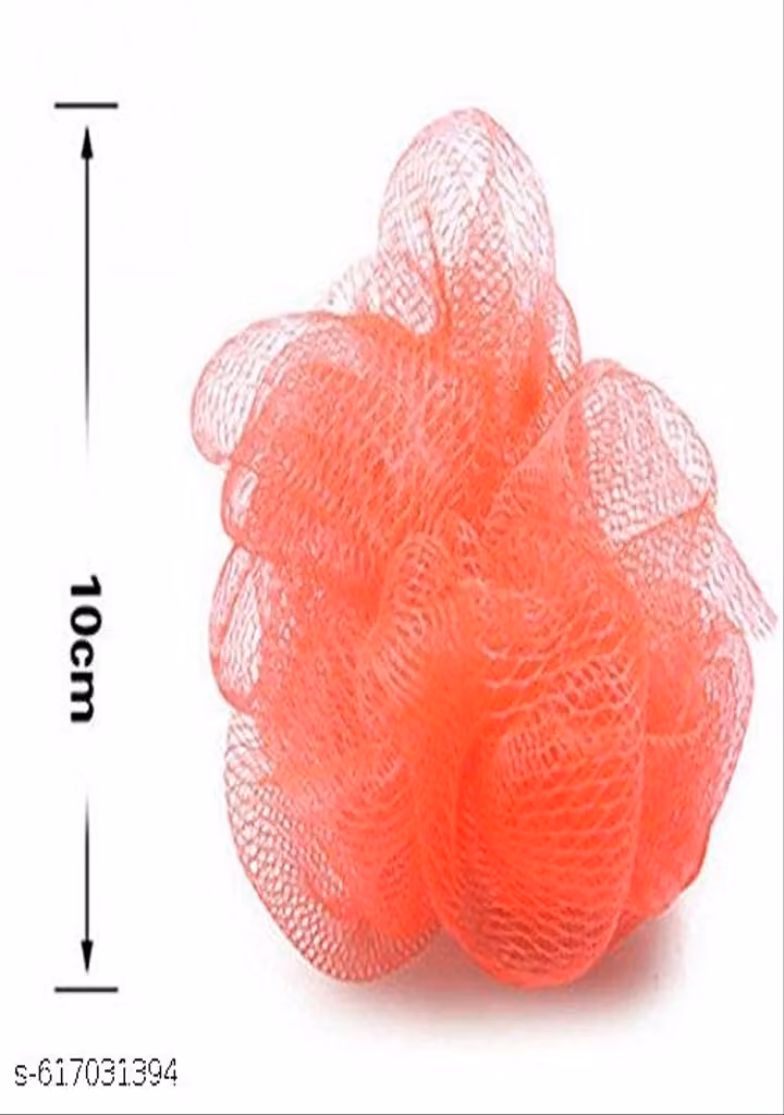 Pack of 4 Soft Mesh Loofah Sponges – Bath Shower Puffs & Body Scrubbers