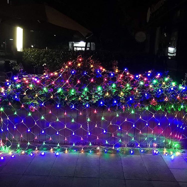 120 LED Multicolor Net Mesh String Lights 5 × 5 Ft