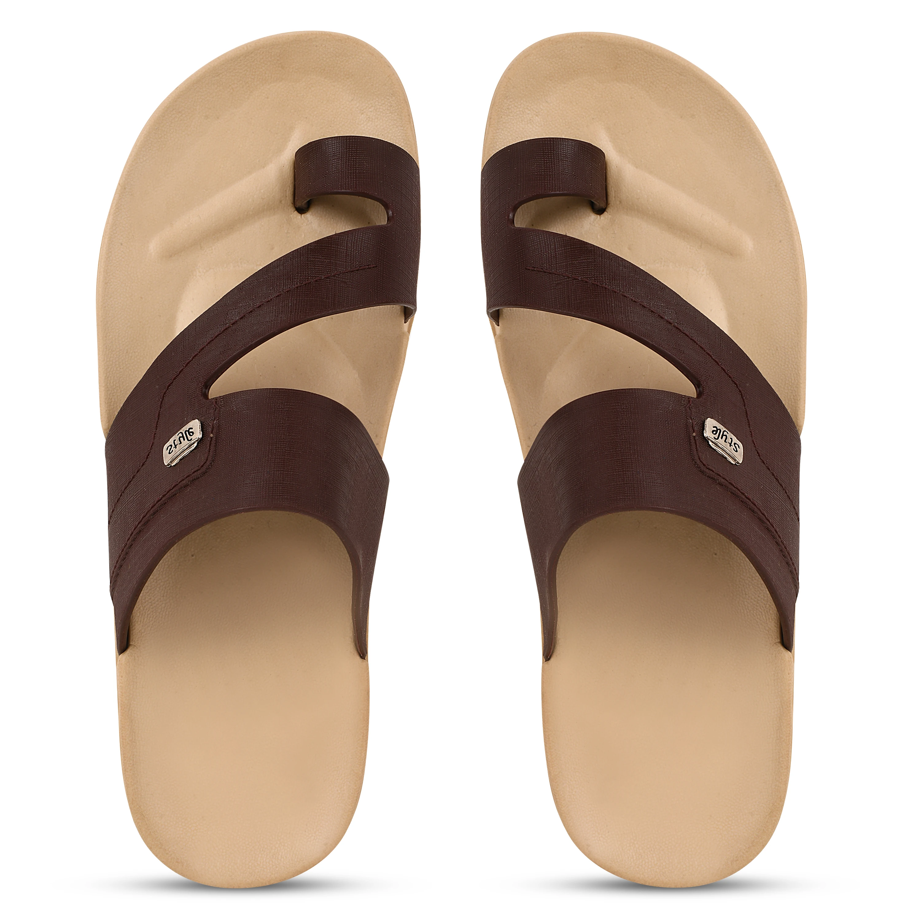 Women's Beige Brown Kolhapuri Chappal