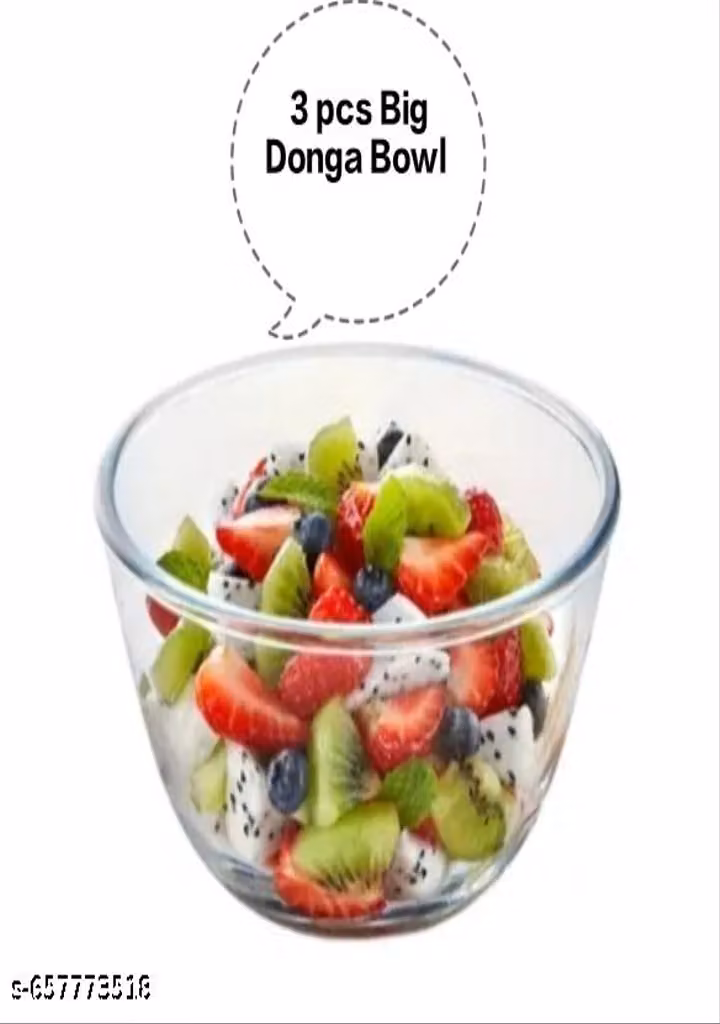 Transparent Glass Bowl Set of 6 (150 ml) | Multipurpose China Serving Bowls