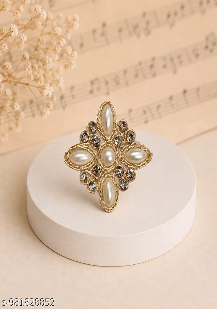 Handmade Gold Embroidery Boota Pearl Patch Pack of 25 – Crystal Motif Jadkan Work
