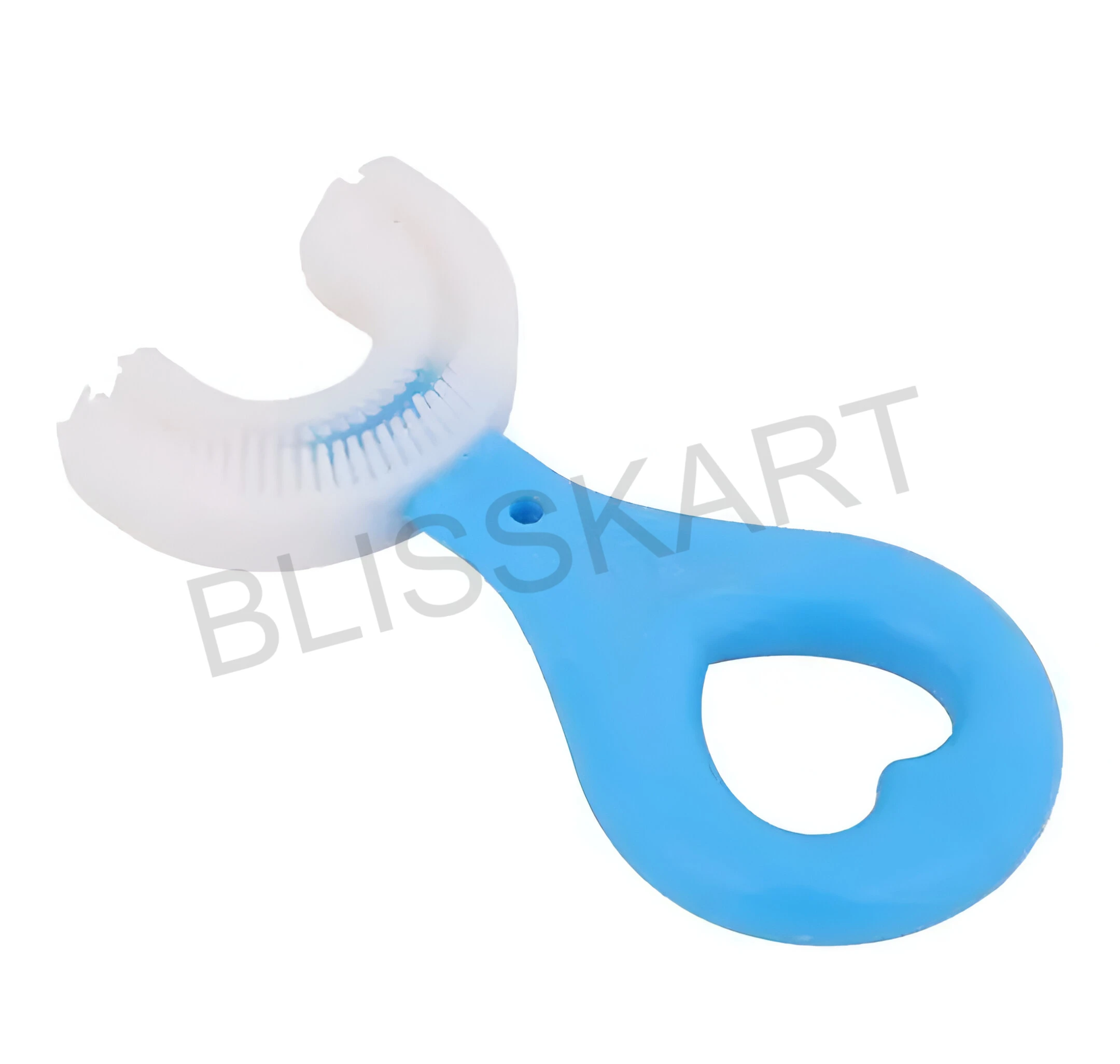 BLISSKART U-Shaped Silicone Baby Toothbrush | Soft 360° Oral Cleaner for Kids & Toddlers | Gentle Gum Massager for Dental Hygiene for baby (Pack of 1)