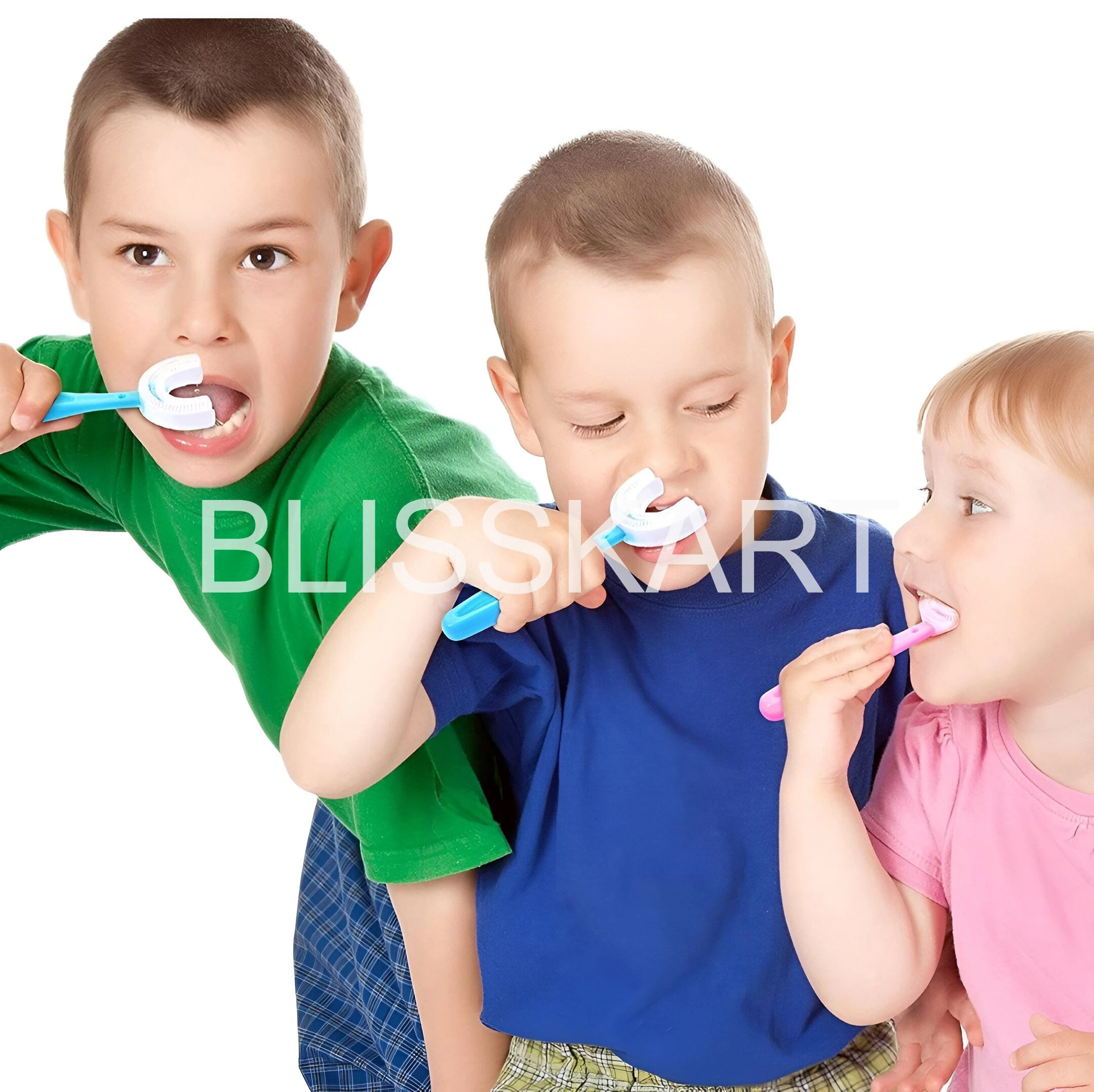 BLISSKART U-Shaped Silicone Baby Toothbrush | Soft 360° Oral Cleaner for Kids & Toddlers | Gentle Gum Massager for Dental Hygiene for baby (Pack of 1)