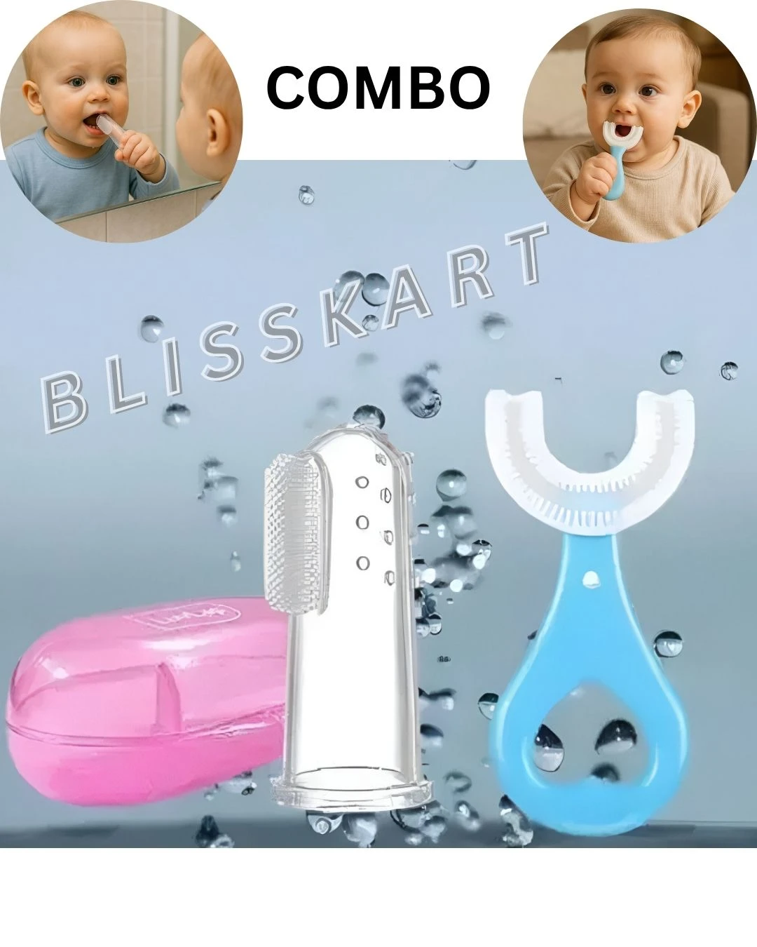 Toothbrush Kids, U-Shaped Convenient Tooth Wash Cleaning Brush, Food Grade Soft Silicone Brush Head Oral Teeth Cleaning Tools For Kids Age 2-12 (Pack of 2, Multi color)