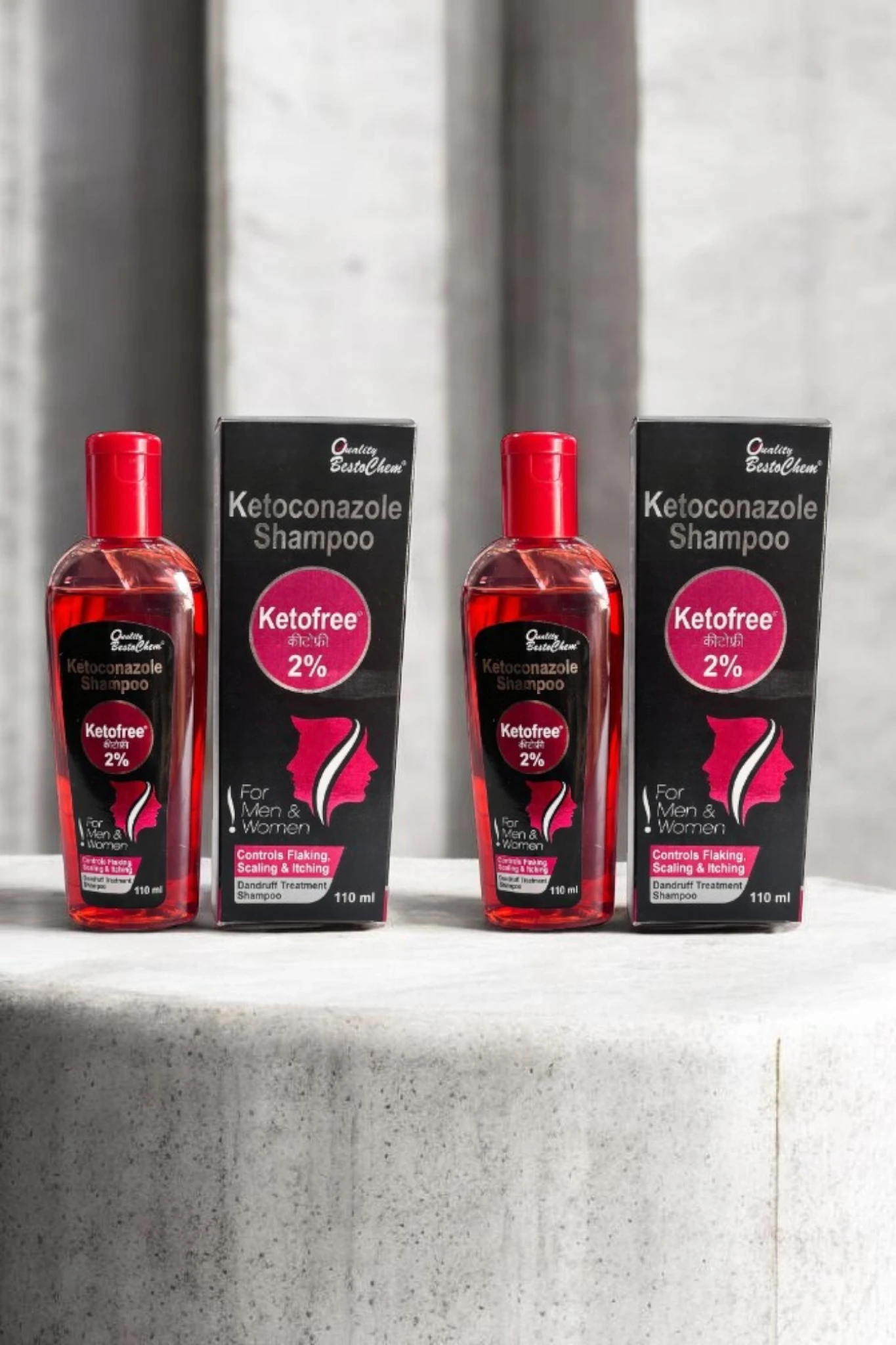 Ketofree Medicated Ketoconazole 2% Shampoo 110ml (Pack of 2) | Dandruff & Scalp Care Solution