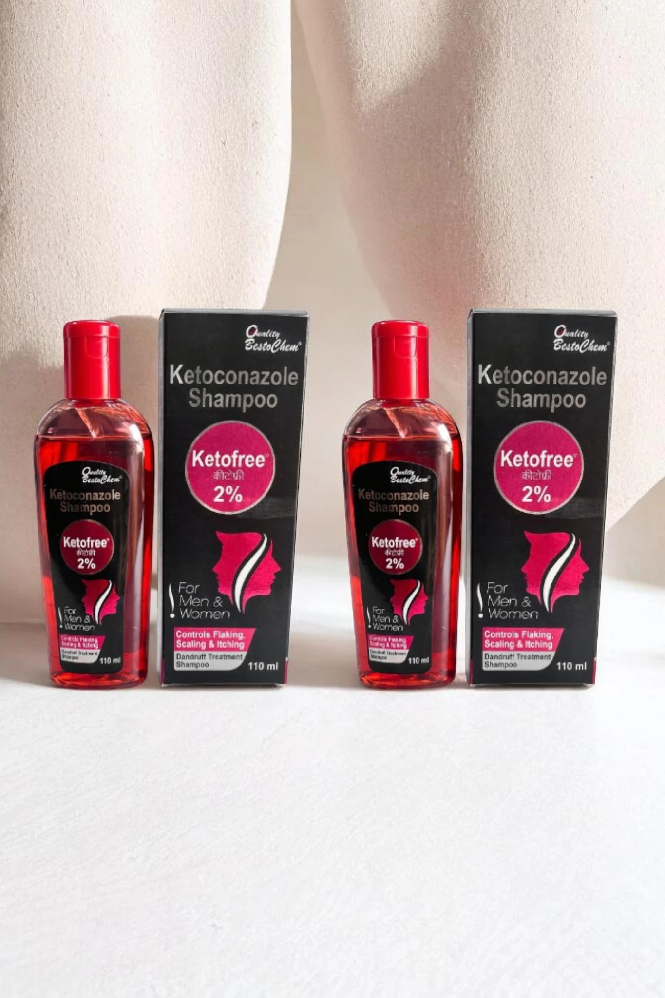 Ketofree Anti-Dandruff Shampoo with Ketoconazole 2% 110ml (Pack of 2) | Scalp Care for Flakes & Irritation