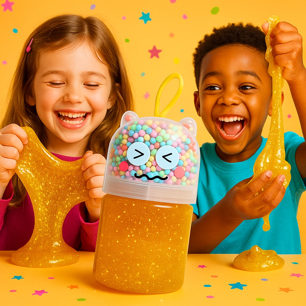 KALRA MAGIC Pompom Balls Slime for Kids – Colorful Foam Crunchy Clear Jelly Cloud Slime Jar | Soft Stretchy Non-Sticky DIY Sensory Toy | Stress Relief, Learning & Craft Playtime | Mess-Free, Long-Lasting Birthday Return Gift Pack 1