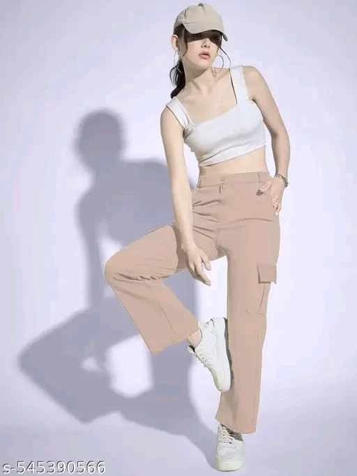 Beige bell boutam pants