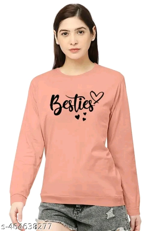 Women's "Besties" Graphic Print Cotton T-Shirt
