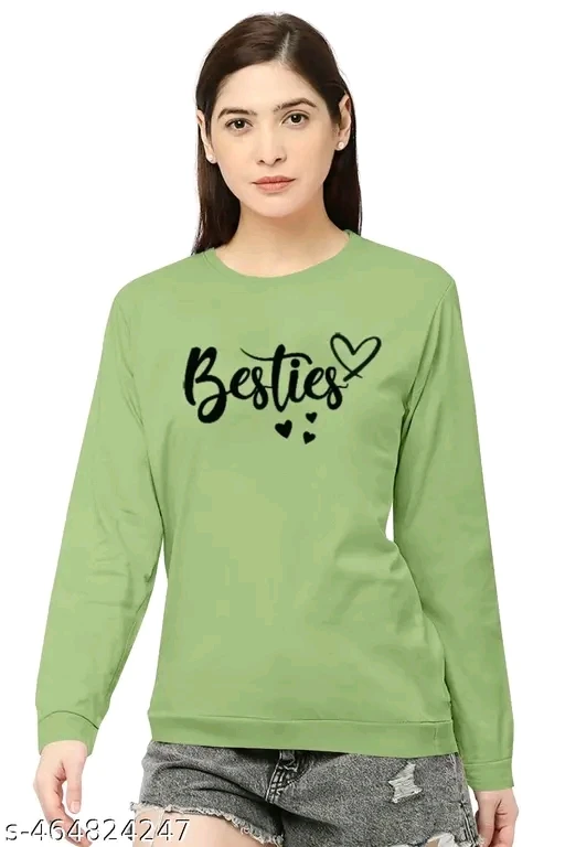 Women's "Besties" Graphic Print Cotton T-Shirt
