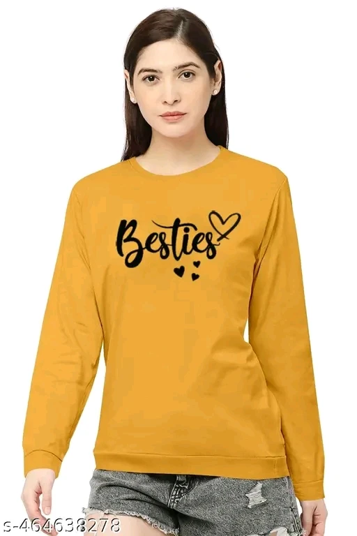 Women's "Besties" Graphic Print Cotton T-Shirt