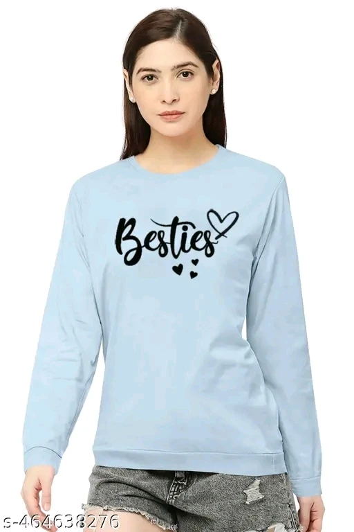 Women's "Besties" Graphic Print Cotton T-Shirt