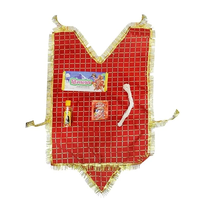 My God Gift Hanuman Chola with Silver Bark Sindoor,Janau, Chameli Oil, for Home/Temple/Festive Occassions, Hanuman Chola II