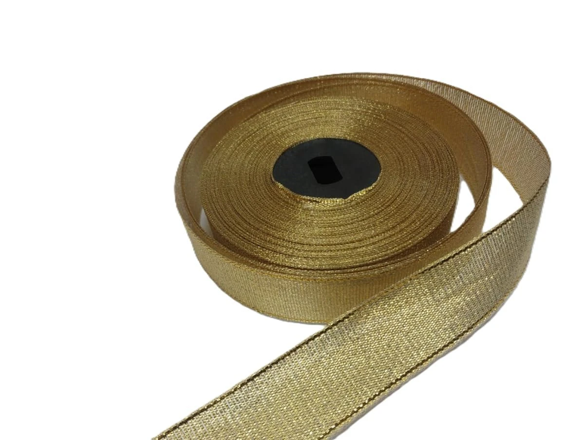 My God Gift Golden Gota Lace 1 Inch Width – 18 Meter Decorative Border Roll | Premium Decorative Trim for Sarees, Blouses, Dupattas, Dresses, Crafts & Home Décor (Gold)