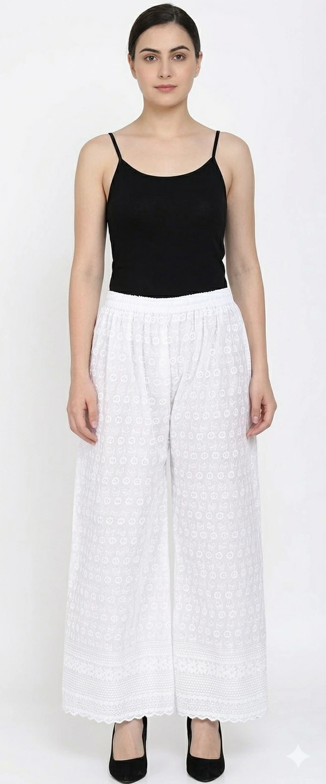 Women's Ethnic and Designer Cotton Chikankari Palazzo for Comfortable Daily wear