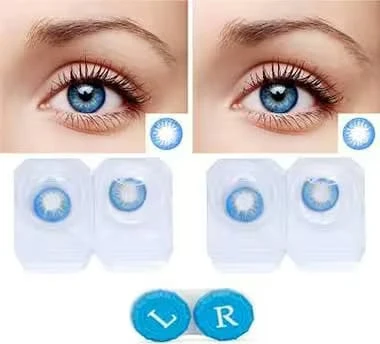 BADSHI96 BLUE EYE CONTECT LENS WITH FREE CASE PACK OF 01