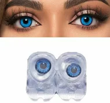 BADSHI96 BLUE EYE CONTECT LENS WITH FREE CASE PACK OF 01