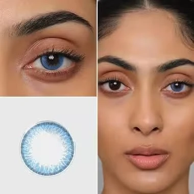 BADSHI96 BLUE EYE CONTECT LENS WITH FREE CASE PACK OF 01
