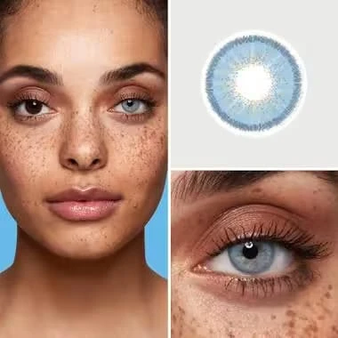 BADSHI96 BLUE EYE CONTECT LENS WITH FREE CASE PACK OF 01