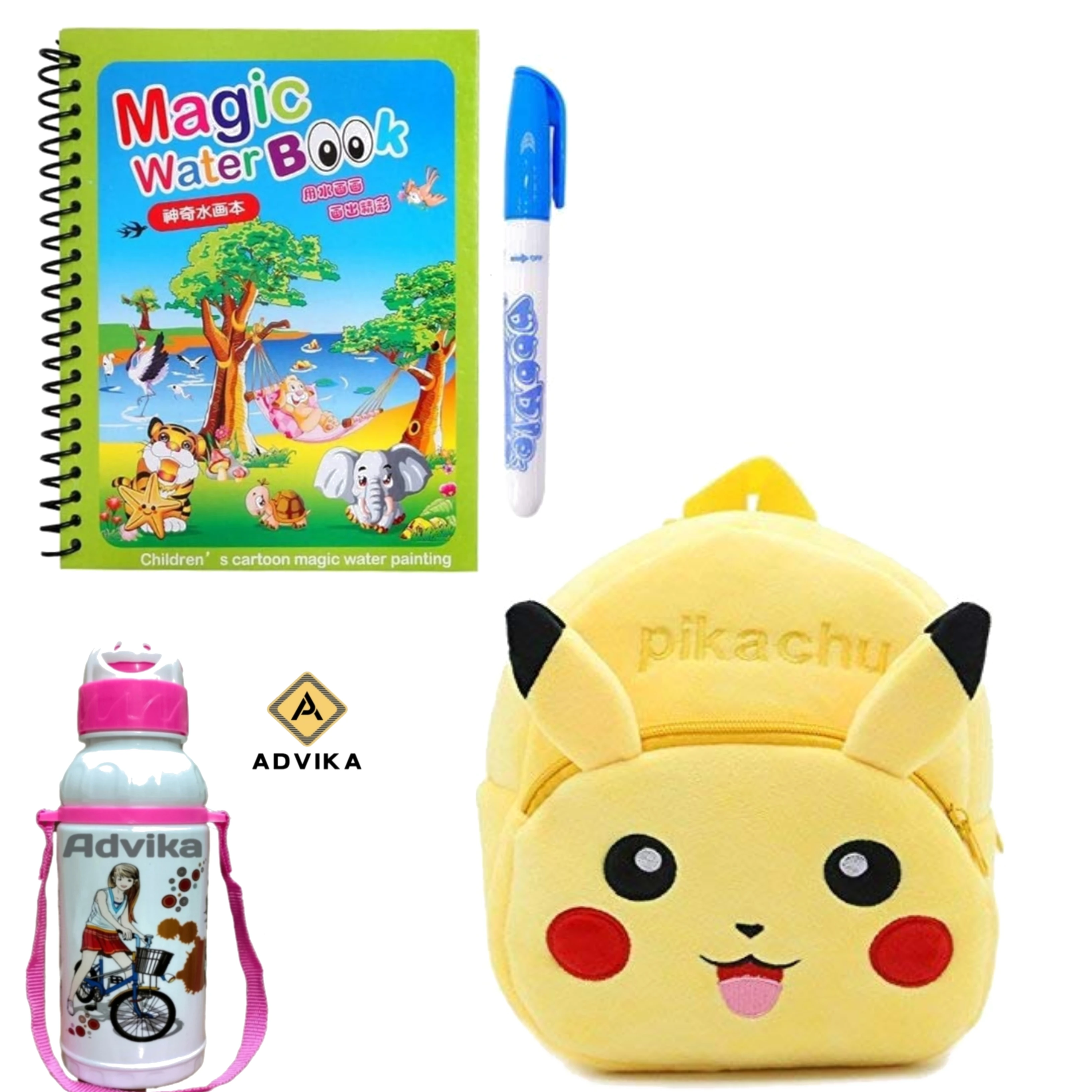 Pikachu magic book bottle KIDS BAG, Magic Book for Kids | Magic Book for Children | Educational Learning Book| Ages 2-5 Years | Multicolor Brand: Generic