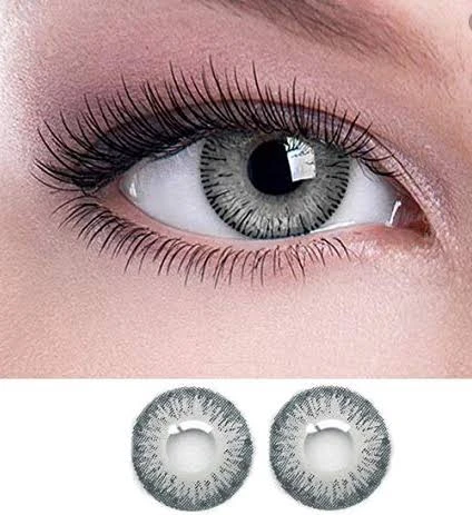 BADSHI96 GREY EYE CONTECT LENS WITH FREE CASE PACK OF 01