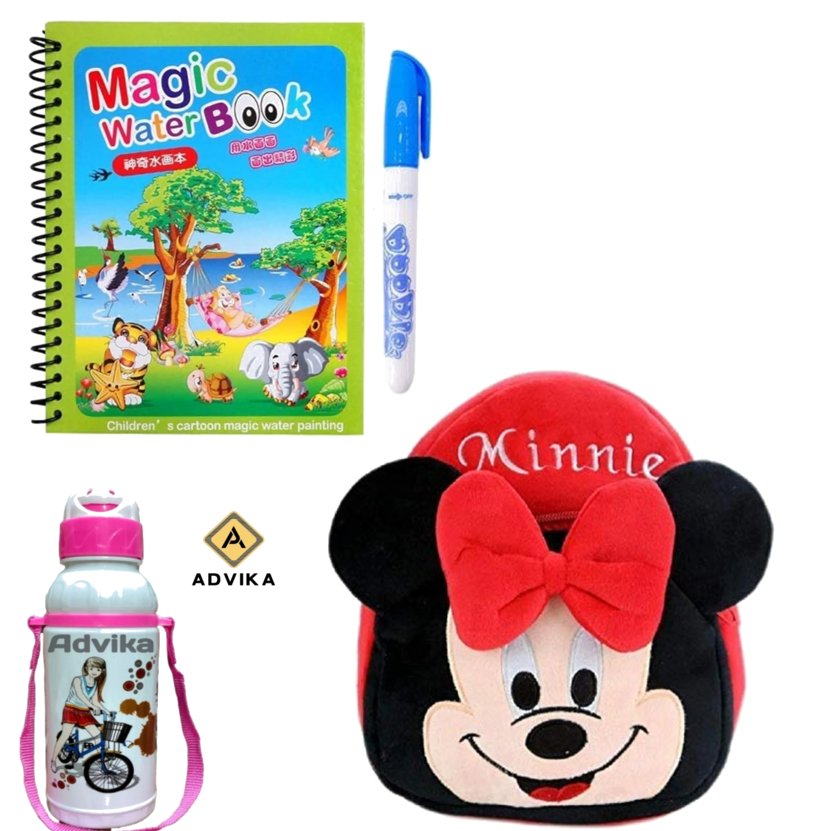 Red Minni magic book bottle KIDS BAG, Magic Book for Kids | Magic Book for Children | Educational Learning Book| Ages 2-5 Years | Multicolor Brand: Generic