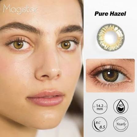 BADSHI96 HAZEL EYE CONTECT LENS WITH FREE CASE PACK OF 01