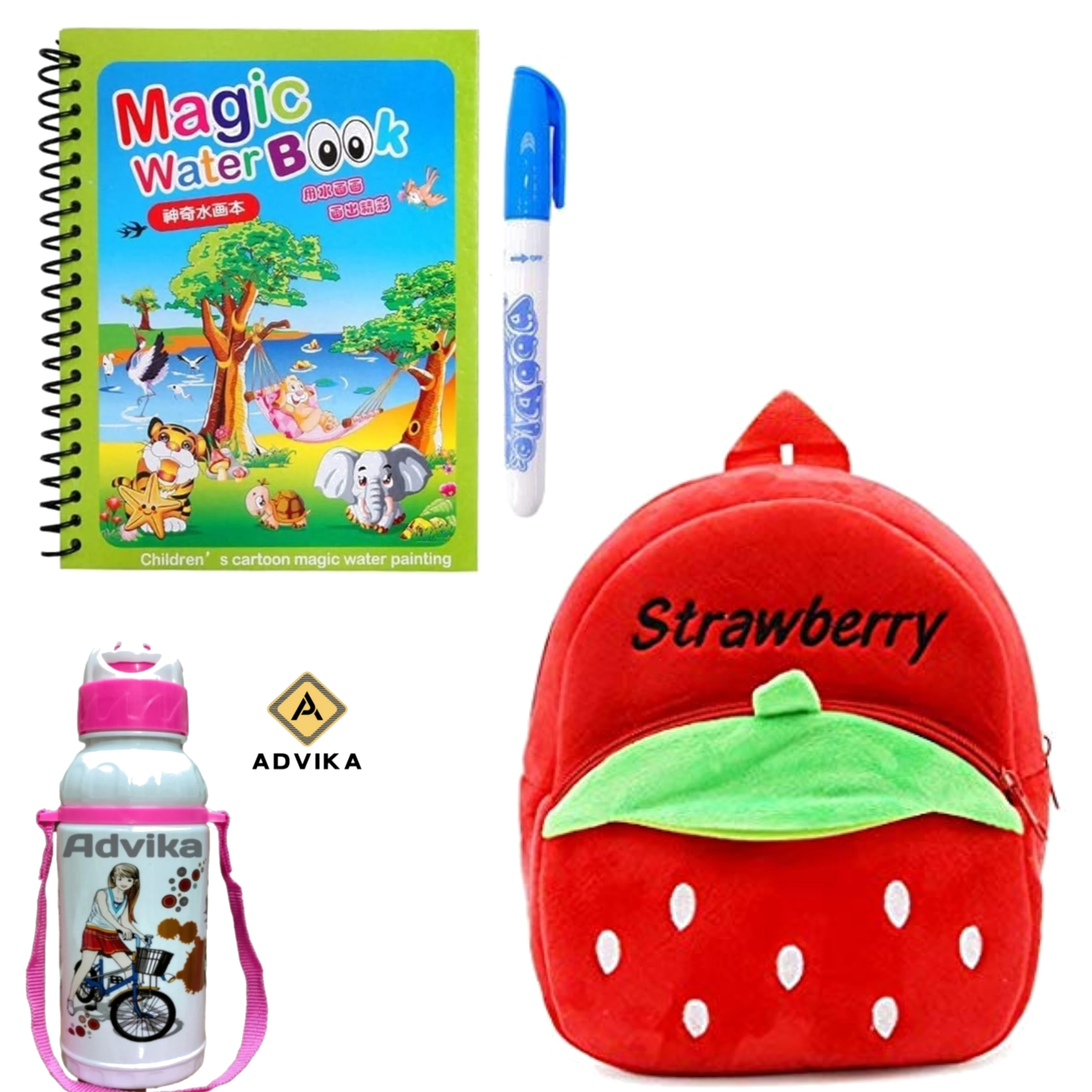 Strawberry magic book bottle KIDS BAG, Magic Book for Kids | Magic Book for Children | Educational Learning Book| Ages 2-5 Years | Multicolor Brand: Generic