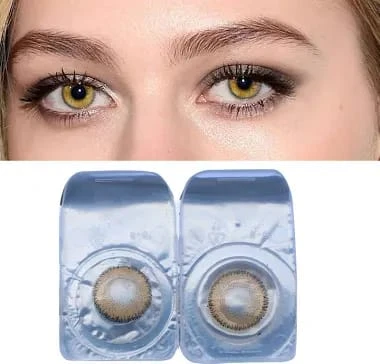 BADSHI96 HAZEL EYE CONTECT LENS WITH FREE CASE PACK OF 01