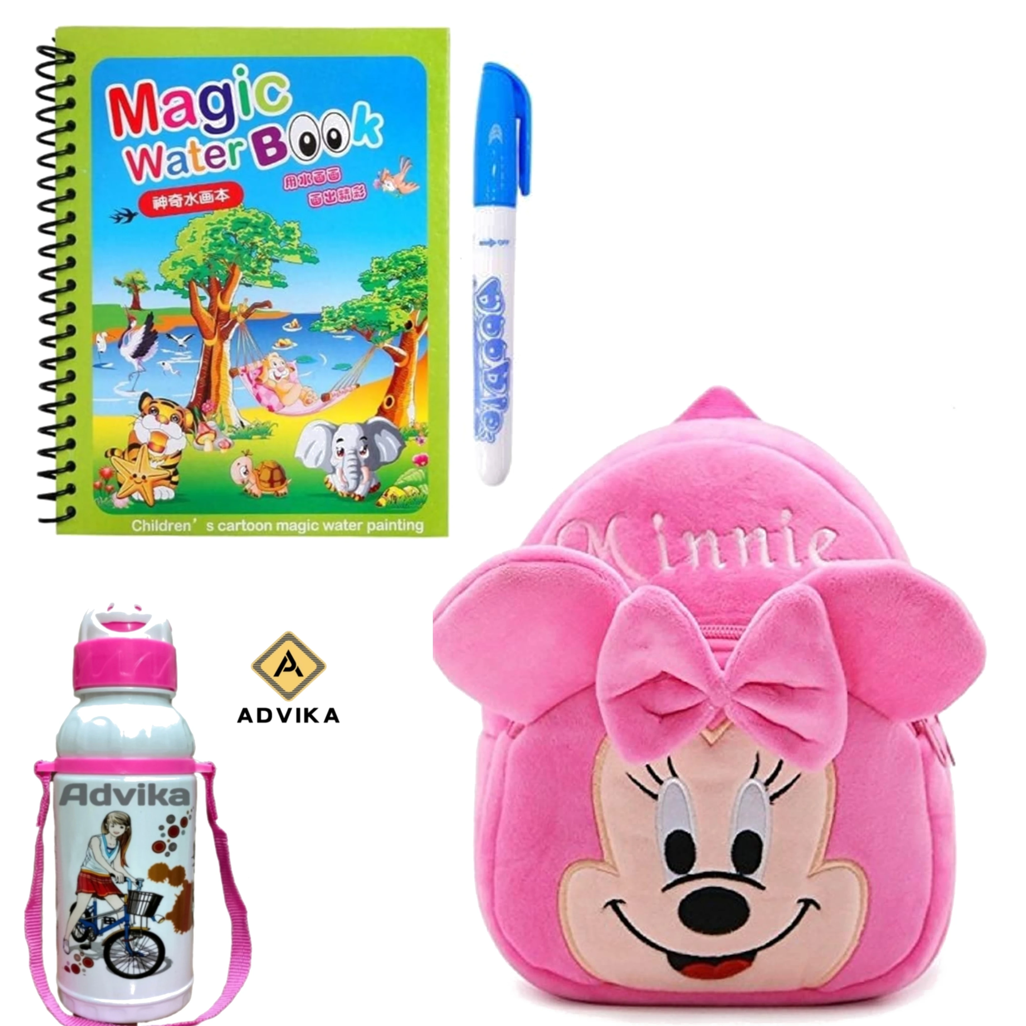Minni pink magic book bottle KIDS BAG, Magic Book for Kids | Magic Book for Children | Educational Learning Book| Ages 2-5 Years | Multicolor Brand: Generic