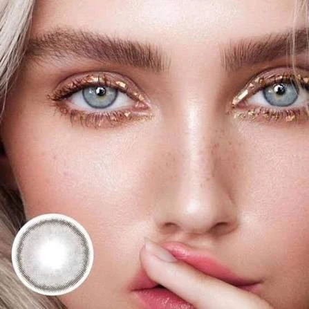 BADSHI96 GREY EYE CONTECT LENS WITH FREE CASE PACK OF 01