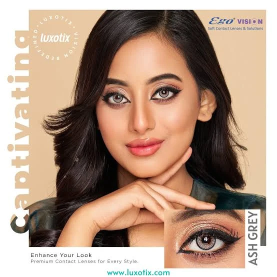 BADSHI96 GREY EYE CONTECT LENS WITH FREE CASE PACK OF 01
