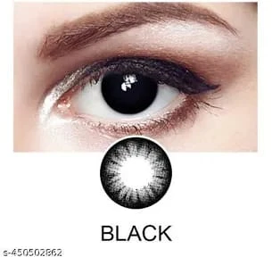 BADSHI96 BLACK EYE CONTECT LENS WITH FREE CASE PACK OF 01